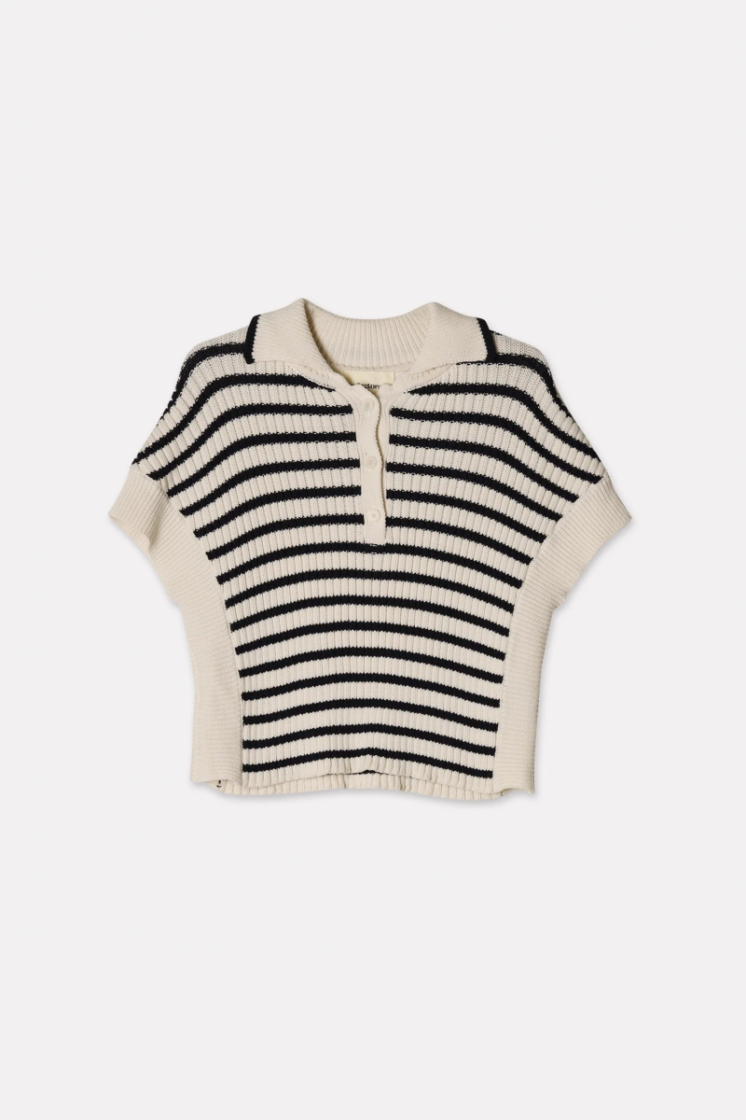  Ecru navy-strip